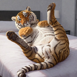 4_toes 5_toes anatomically_correct anatomically_correct_genitalia animal_genitalia animal_pussy anus bed bedroom black_pawpads feet feline_pussy female feral furniture genitals inside lamp looking_at_viewer lying on_back pawpads paws pussy rear_view solo spread_legs spreading toes yellow_eyes drla felid mammal pantherine tiger hi_res