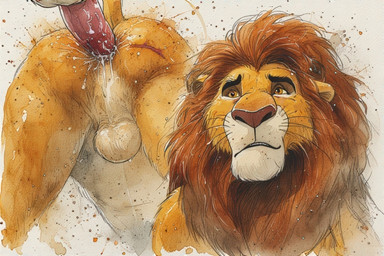 anal anal_penetration animal_genitalia animal_penis anthro anus balls bodily_fluids butt cum cum_inside duo ejaculation erection feral fur genital_fluids genitals larger_anthro larger_male male male/male male_penetrating mane multicolored_body muscular muscular_male nude orange_body orange_fur penetration penile penis presenting seductive sex size_difference spreading white_body white_fur extravirginweaseloil disney the_lion_king mufasa simba_(the_lion_king) felid feline felis lion mammal pantherine