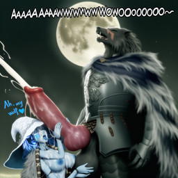 <3 animal_genitalia animal_penis anthro areola armor ball_fondling balls big_balls big_breasts big_penis black_genitals blue_areola blue_body blue_eyes blue_hair blue_nipples blue_skin blue_tongue bodily_fluids body_worship breasts canine_genitalia canine_penis cape clothed clothing cum cum_on_body cum_on_breasts cum_on_face cumshot dialogue duo ejaculation enjoying erection excessive_cum excessive_genital_fluids eyes_closed facial_scar fangs female female_humanoid fondling fur genital_fluids genital_worship genitals glowing grey_body grey_genitals hair hand_on_another's_balls hand_on_balls handjob hat headgear headwear heart_symbol huge_balls huge_penis humanoid_on_anthro interspecies jewelry knot larger_male looking_pleasured magic_user male male/female male_anthro moon multi_arm multi_limb night nipples open_mouth orgasm orgasm_face outside penile penis penis_worship pink_genitals red_genitals red_penis scar sex size_difference sky smaller_female smaller_humanoid star starry_sky teeth text tongue tongue_out vein veiny_penis witch_hat gridanon elden_ring fromsoftware blaidd_(elden_ring) ranni_the_witch canid canine canis humanoid mammal werecanid werecreature wolf english_text hi_res novelai
