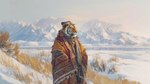 anthro clothing cloud coat hat headgear headwear male mountains peruvian_coat river sky snow solo solo_focus topwear winter wool_clothing wool_coat wool_hat wool_headwear bahufaru chizan_(bahufaru) felid mammal pantherine tiger painting_(artwork) traditional_media_(artwork)