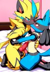 animal_genitalia animal_penis anthro anthro_on_anthro balls blush butt canine_genitalia canine_penis duo erection genitals kissing male male/male penis penis_size_difference anguirus12345 nintendo pokemon generation_4_pokemon generation_7_pokemon legendary_pokemon lucario pokemon_(species) zeraora hi_res