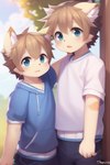 anthro duo felid feline lariel male male/male mammal young