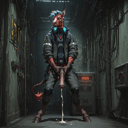 anatomically_correct anatomically_correct_genitalia anatomically_correct_penis animal_genitalia animal_penis anthro blue_mane bodily_fluids cum cum_dripping_from_penis cum_on_ground cumshot ejaculation equine_penis genital_fluids genitals graythezebra_(character) hands hooves male mane penis red_body solo stripes director_zerumi equid equine mammal zebra hi_res