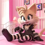 anthro clothed clothing crossdressing female girly miles_prower solo