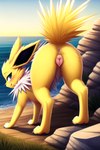 anatomically_correct anatomically_correct_genitalia animal_genitalia animal_pussy anus butt canine_genitalia canine_pussy eevee_k eeveelution female feral generation_1_pokemon genitals hi_res jolteon mammal pokemon_(species) presenting presenting_hindquarters pussy solo