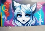 anthro canid canine female fox hybrid mammal mural solo yiffye18