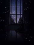 abstract_background ambiguous_gender anthro dark light raining solo star window sappy_(director) hi_res lighting shaded