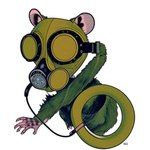 2023 5_fingers ambiguous_gender anonymous_director anthro biped fingers gas_mask low_res mammal marsupial mask phalangeriform simple_background solo white_background