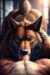 anthro bodily_fluids butt duo fellatio fur genitals male male/male oral penile penis saliva sex fronestica canid canine canis mammal wolf