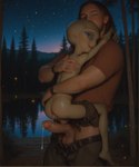 anthro big_penis bodily_fluids bottomwear clothing cum cum_in_ass cum_inside duo embrace genital_fluids genitals hug male male/male night penis sex shorts size_difference smile gilbertaram paul_(film) paul_(paul) alien human humanoid mammal hi_res