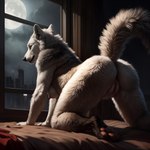 anthro breasts female genitals nipples pussy solo werewolf33 canid canine canis mammal were werecanid werecanine werewolf wolf hi_res