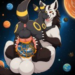 animal_genitalia animal_penis balls big_balls canine_penis duo feral genitals kissing knot macro male penis planet_destruction planet_penetrated space thedavid eeveelution generation_2_pokemon generation_3_pokemon mightyena pokemon_(species) umbreon hi_res