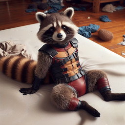 feral hidden_genitalia male solo lerrmot rocket_raccoon mammal procyonid raccoon