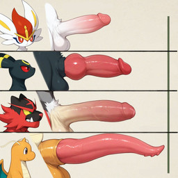 animal_genitalia animal_penis ball_size_difference balls big_balls big_penis black_body black_fur canine_genitalia canine_penis chart comparing comparing_penis erection feral foreskin fur genitals glans group huge_balls huge_penis humanoid_genitalia humanoid_penis hybrid_genitalia hybrid_penis hyper hyper_genitalia hyper_penis knot long_penis male mythology orange_body orange_fur partially_retracted_foreskin penile_spines penis penis_chart penis_size_difference pink_glans pink_penis red_body red_eyes red_fur red_penis retracted_foreskin sheath simple_background smile tapering_penis teeth vein veiny_penis white_body white_fur unknown_director nintendo pokemon canid canine cinderace dragon dragonite eeveelution felid feline generation_1_pokemon generation_2_pokemon generation_7_pokemon generation_8_pokemon incineroar lagomorph mammal mythological_creature mythological_scalie pokemon_(species) scalie umbreon hi_res