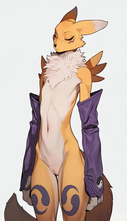 anthro anus bent_over butt female genitals presenting presenting_hindquarters pussy simple_background solo spread_butt spreading white_background sysns bandai_namco digimon digimon_(species) renamon animated hi_res short_playtime webm