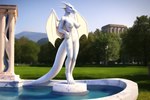 anthro breasts dragon female landscape marble nipples non-mammal_breasts non-mammal_nipples nude public scales scalie sculpture solo square statue white_body white_scales wings