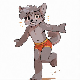 anthro belly clothing fur grey_body grey_fur looking_at_viewer male pawpads pink_pawpads pixelated simple_background smile solo surprise underwear white_background young sukusala661 alex_(harmarist) canid canine canis mammal wolf digital_media_(artwork) pixel_(artwork)