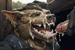 after_oral anthro bodily_fluids cum cum_in_mouth cum_inside cum_on_face duo fellatio genital_fluids male male/male oral penile sex smile hyperion gnoll hyaenid mammal