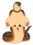 animal_genitalia ankh apode areola big_breasts breasts brown_body cloaca clothing curvy_figure egyptian_clothing egyptian_mythology female genitals huge_breasts hyper hyper_breasts jewelry legless looking_at_viewer navel necklace neckwear nipple_piercing nipple_ring nipples non-mammal_breasts non-mammal_nipples nude orange_body piercing presenting presenting_breasts presenting_pussy pussy ring_piercing sagging_breasts scales seductive serpentine simple_background slightly_chubby smile snake_hood solo spread_pussy spreading voluptuous white_background yellow_eyes otteranon renenutet cobra draconcopode naga reptile scalie snake absurd_res full-length_portrait hi_res portrait