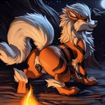 anatomically_correct anatomically_correct_genitalia anatomically_correct_pussy animal_genitalia animal_pussy anus arcanine butt canid canine canine_genitalia canine_pussy eevee_k female feral fire fluffy fluffy_tail generation_1_pokemon genitals looking_at_viewer looking_back looking_back_at_viewer mammal moon neck_fluffy night pokemon_(species) presenting presenting_hindquarters presenting_pussy pussy sky solo star starry_sky