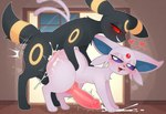 anal anal_penetration animal_genitalia animal_penis balls black_body bodily_fluids cum duo feral fur genital_fluids genitals male male/male penetration penis raised_tail sex twinkaton nintendo pokemon eeveelution espeon generation_2_pokemon pokemon_(species) umbreon