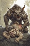 age_difference ambiguous_penetration anthro butt_slap duo front_view male male/male older_male penetration slap young_adult hyperion gnoll hyaenid mammal hi_res