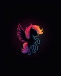 ambiguous_gender black_background feathered_wings feathers female feral fluffy friendship_is_magic fur hair huge_tail multicolored_hair mythological_equine rainbow_hair silhouette simple_background solo wings aphid butterwolf equid equine mammal mythological_creature pegasus hi_res icon