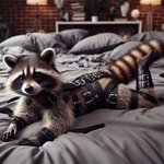 bdsm bondage bound feral hidden_genitalia male mammal procyonid raccoon rocket_raccoon solo