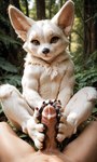 anthro female first_person_view foot_fetish foot_play footjob fur genitals human_on_anthro human_pov humanoid_genitalia humanoid_penis interspecies male male/female male_pov pawpads paws penis pov_male sex spread_legs spreading white_body white_fur animalshenmi canid canine fox human mammal hi_res