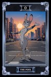 4_fingers anthro areola breasts car card casual_nudity city city_background disney exhibitionism female fingers fortune_telling fur genitals grey_body grey_fur looking_up navel nude_female outstretched_arms public public_exposure public_nudity purple_eyes pussy road short_tail sky small_breasts smile solo street sunrise tarot tarot_card vehicle walking zootopia trickypride judy_hopps lagomorph leporid mammal rabbit absurd_res hi_res watermark