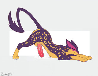 ass_up balls big_penis bodily_fluids claws cum cum_on_belly cum_on_body cum_on_own_penis cum_on_penis cum_on_self cum_pool erection feral genital_fluids genitals looking_at_viewer male paws penile_spines penis quadruped seductive smile solo spread_legs spreading zamiai nintendo pokemon felid feline generation_5_pokemon liepard mammal pokemon_(species) absurd_res hi_res