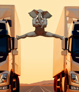 anthro big_breasts big_ears biped breast_squish breasts chubby_female crossed_arms desert feet female flexible genitals grey_body grey_skin looking_at_viewer musclegut muscular muscular_anthro muscular_female navel nipples nude outside pose pussy road slightly_chubby solo splits spread_legs spreading squish truck_(vehicle) trunk tusks vehicle soloko elephant elephantid mammal proboscidean digital_media_(artwork) hi_res