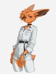 anthro brown_eyes clothing female solo white_clothing pixel_dust_(director) nintendo pokemon eeveelution pokemon_(species) hi_res