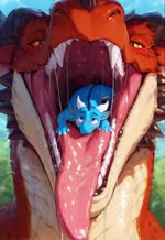 ambiguous_gender bodily_fluids dripping duo feral imminent_vore mouth_shot mythology open_mouth saliva saliva_drip saliva_string size_difference swallowing tongue tongue_out vore malen4622 dragon kobold mythological_creature mythological_scalie scalie animated webm