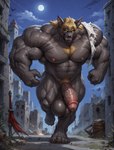 5_toes abs anthro balls biceps big_balls big_muscles big_penis blonde_hair bodily_fluids brown_body brown_fur chest_tuft feet fist front_view full_moon fur genital_fluids genitals hair huge_balls huge_muscles huge_penis leaking_precum male moon muscular muscular_male navel night nipples nude pecs penis plantigrade precum pubes ruins running sharp_teeth solo teeth thick_penis toes torn_clothes tuft vein veiny_balls veiny_muscles veiny_penis yellow_sclera vanzilen lucas_amato_(cybersix) canid canine canis mammal were werecanid werecanine werewolf wolf hi_res