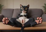 anus female feral genitals open_pussy paws pussy solo uauaua111222 domestic_cat felid feline felis mammal absurd_res hi_res