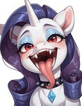 fangs female feral mlp solo tongue tongue_out tricksterfox flutterbat_(mlp) fluttershy_(mlp) rarity_(mlp) bat_pony equid mammal hi_res