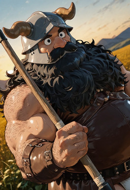 dungeon_meshi male muscular muscular_male solo kuri245bo senshi dwarf humanoid hi_res