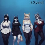 anthro canid canine canis edit female group k3ved mammal wolf