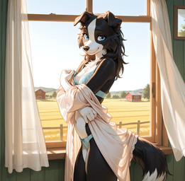 Rating: q
ID: 116124
Date: 2025-07-14 17:17:13 -0400
Status: pending
Score: 0
anthro barn bathrobe blue_clothing blue_eyes blue_underwear border_collie canid canine canis clothing collie crossed_arms curtains_open domestic_dog farm female folded_ears herding_dog hi_res looking_at_viewer mammal panties pastoral_dog robe sheepdog smile solo standing underwear undressing wickerbasket window post #116124
