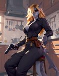 Rating: s
ID: 107887
Date: 2025-05-26 05:28:04 -0400
Status: active
Score: 17
anthro appliance asymmetrical_bangs black_bottomwear black_clothing black_pants black_shirt black_topwear blonde_hair bottomwear breasts brown_belt cleavage clothed clothing collared_shirt counter dress_pants dress_shirt ear_piercing eyebrows female fin fish frown grey_body grey_skin gshepanon gun hair hair_over_one_eye hi_res holding_gun holding_object holding_weapon holster jess_(gshepanon) kitchen kitchen_appliance kitchen_stove kitchen_utensils lidded_eyes looking_at_viewer marine notched_ear notched_fin pants piercing ranged_weapon red_eyes shark shark_tail sharp_teeth shirt sitting solo stove teeth tools topwear trigger_discipline weapon window post #107887