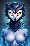 anthro beak breasts feathers female nude solo birdovo avian bird demon owl hi_res