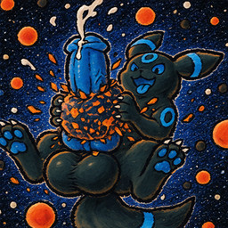 animal_genitalia animal_penis balls big_balls blue_pawpads blue_penis bodily_fluids cum equine_penis feral genital_fluids genitals knot macro male pawpads penis planet_destruction planet_penetrated solo space thedavid nintendo pokemon eeveelution generation_2_pokemon pokemon_(species) umbreon hi_res