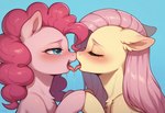 <3 <3_eyes animal_ears blue_background blue_eyes blush bodily_fluids duo eyelashes eyes_closed female female/female fluttershy french_kissing fur hair hand_holding kiss kissing licking long_hair looking_at_another mlp multiple_girls open_mouth pink_hair pinkie_pie saliva saliva_string simple_background tongue tongue_out tricksterfox my_little_pony earth_pony equid equine horse mammal pony furry invalid_tag digital_media_(artwork)