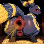 anatomically_correct anatomically_correct_anus anatomically_correct_genitalia anatomically_correct_pussy animal_focus anus crouching eeveelution fart fart_fetish female feral fur gaping gaping_anus gaping_pussy generation_2_pokemon genitals looking_at_viewer pokemon_(species) pussy rear_view solo spread_legs spreading umbreon