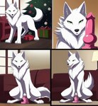 anatomically_correct anatomically_correct_genitalia animal_genitalia animal_pussy bodily_fluids canid canine canine_genitalia canine_pussy canis christmas_tree close-up comic detailed detailed_background detailed_fur dildo dildo_in_pussy dildo_insertion dildo_sitting director_firewolf ejaculation excited female feral four_frame_image four_frame_sequence furniture furryrock_(model) genital_fluids genitals gift hi_res inside lamp living_room looking_at_viewer looking_pleasured mammal masturbation paws penetration plant pussy pussy_ejaculation pussy_juice seductive sequence sex_toy sex_toy_in_pussy sex_toy_insertion sofa solo tree vaginal vaginal_penetration window wolf wood_floor