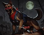 anal animal_genitalia animal_penis balls bandanna bestiality blush bodily_fluids brown_body brown_eyes brown_fur canid canine canine_genitalia canine_penis canis clothing cowgirl_position cum cum_inside cum_on_body cum_while_penetrated director_aislopper dogmeat_(fallout) domestic_dog ejaculation faceless_character faceless_human faceless_male feral feral_penetrated from_front_position full_moon fur genital_fluids genitals german_shepherd herding_dog hi_res human human_on_feral human_penetrating human_penetrating_feral humanoid_genitalia humanoid_penis interspecies kerchief knot looking_at_viewer male male/male mammal moon multicolored_body multicolored_fur night nude on_bottom on_top open_mouth pastoral_dog penetration penis pony_diffusion_(model) pubes sex topwear two_tone_body two_tone_fur vest