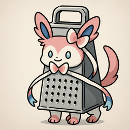 3_toes blue_eyes cheese_grater feet feral male ribbons_(anatomy) simple_background smile solo standing toes thedavid nintendo pokemon eeveelution generation_6_pokemon pokemon_(species) sylveon hi_res