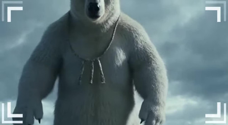 anthro belly_focus camera_view close-up crotch_focus crotch_shot duo featureless_crotch fur looking_at_viewer low-angle_view male size_difference sora_2 white_body white_fur shut_up_and_watch mammal polar_bear ursid ursine animated short_playtime sound webm