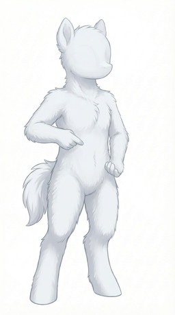 ambiguous_gender anthro fur fur_tuft nano_banana nano_banana_pro semi-anthro semi-anthro_legs solo template tuft white_body white_fur greaterfurrymaster my_little_pony equid equine horse mammal pony hi_res